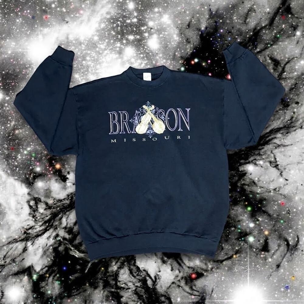Vintage 90s Velva Sheen Branson Missouri Sweatshirt Mens XL Black Made USA